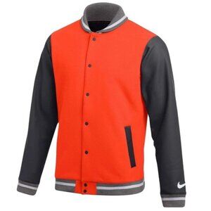 Nike Team Varsity Orange Football Letterman Bomber Jacket Mens L DJ5971-820 NWT